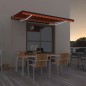 vidaXL Markise Manuell Einziehbar mit LED 400x350 cm Orange & Braun vidaXL Markise Manuell Einziehbar mit LED 400x350 cm Orange & Braun