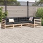 vidaXL 5-tlg. Garten-Sofagarnitur mit Kissen Massivholz Kiefer vidaXL 5-tlg. Garten-Sofagarnitur mit Kissen Massivholz Kiefer
