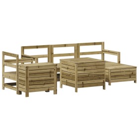 vidaXL 7-tlg. Garten-Sofagarnitur Kiefernholz Imprägniert