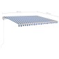 Gelenkarmmarkise Einziehbar mit LED 4x3,5 m Blau und Weiß Gelenkarmmarkise Einziehbar mit LED 4x3,5 m Blau und Weiß
