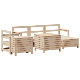 vidaXL 7-tlg. Garten-Sofagarnitur Massivholz Kiefer
