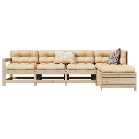 vidaXL 5-tlg. Garten-Sofagarnitur Massivholz Kiefer