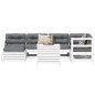 vidaXL 7-tlg. Garten-Sofagarnitur Weiß Massivholz Kiefer