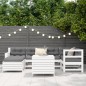 vidaXL 7-tlg. Garten-Sofagarnitur Weiß Massivholz Kiefer