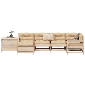 vidaXL 7-tlg. Garten-Sofagarnitur Massivholz Kiefer