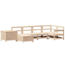 vidaXL 7-tlg. Garten-Sofagarnitur Massivholz Kiefer