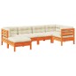 vidaXL 6-tlg. Garten-Sofagarnitur mit Kissen Wachsbraun Kiefernholz vidaXL 6-tlg. Garten-Sofagarnitur mit Kissen Wachsbraun Kiefernholz