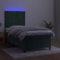 vidaXL Boxspringbett mit Matratze & LED Dunkelgrün 90x200 cm Samt vidaXL Boxspringbett mit Matratze & LED Dunkelgrün 90x200 cm Samt