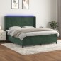 vidaXL Boxspringbett mit Matratze & LED Dunkelgrün 180x200 cm Samt vidaXL Boxspringbett mit Matratze & LED Dunkelgrün 180x200 cm Samt