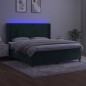vidaXL Boxspringbett mit Matratze & LED Dunkelgrün 180x200 cm Samt vidaXL Boxspringbett mit Matratze & LED Dunkelgrün 180x200 cm Samt