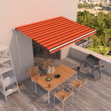 vidaXL Markise Automatisch Einziehbar 400x350 cm Orange und Braun
