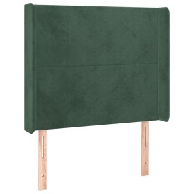 vidaXL Kopfteil mit Ohren Dunkelgrün 93x16x118/128 cm Samt