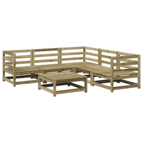 vidaXL 6-tlg. Garten-Sofagarnitur Kiefernholz Imprägniert