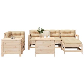 vidaXL 7-tlg. Garten-Sofagarnitur Massivholz Kiefer