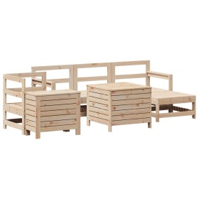 vidaXL 7-tlg. Garten-Sofagarnitur Massivholz Kiefer