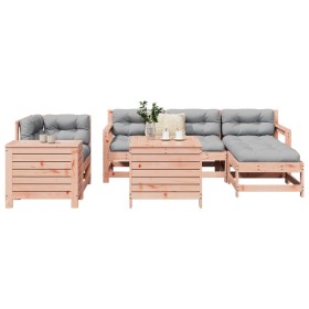 vidaXL 7-tlg. Garten-Sofagarnitur Massivholz Douglasie