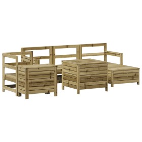 vidaXL 7-tlg. Garten-Sofagarnitur Kiefernholz Imprägniert