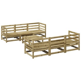 vidaXL 7-tlg. Garten-Sofagarnitur Kiefernholz Imprägniert