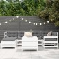 vidaXL 7-tlg. Garten-Sofagarnitur Weiß Massivholz Kiefer vidaXL 7-tlg. Garten-Sofagarnitur Weiß Massivholz Kiefer
