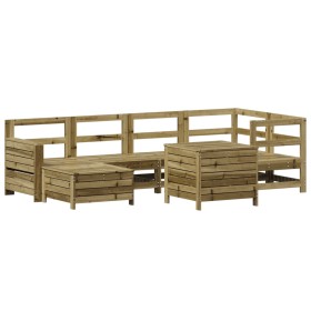 vidaXL 7-tlg. Garten-Sofagarnitur Kiefernholz Imprägniert