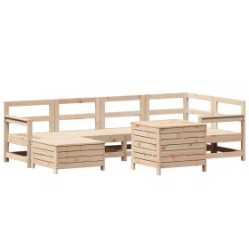 vidaXL 7-tlg. Garten-Sofagarnitur Massivholz Kiefer