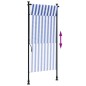 vidaXL Außenrollo Blau und Weiß 100x270 cm Stoff und Stahl vidaXL Außenrollo Blau und Weiß 100x270 cm Stoff und Stahl