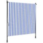 vidaXL Außenrollo Blau und Weiß 150x270 cm Stoff und Stahl vidaXL Außenrollo Blau und Weiß 150x270 cm Stoff und Stahl