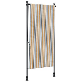 vidaXL Außenrollo Gelb und Weiß 100x270 cm Stoff und Stahl