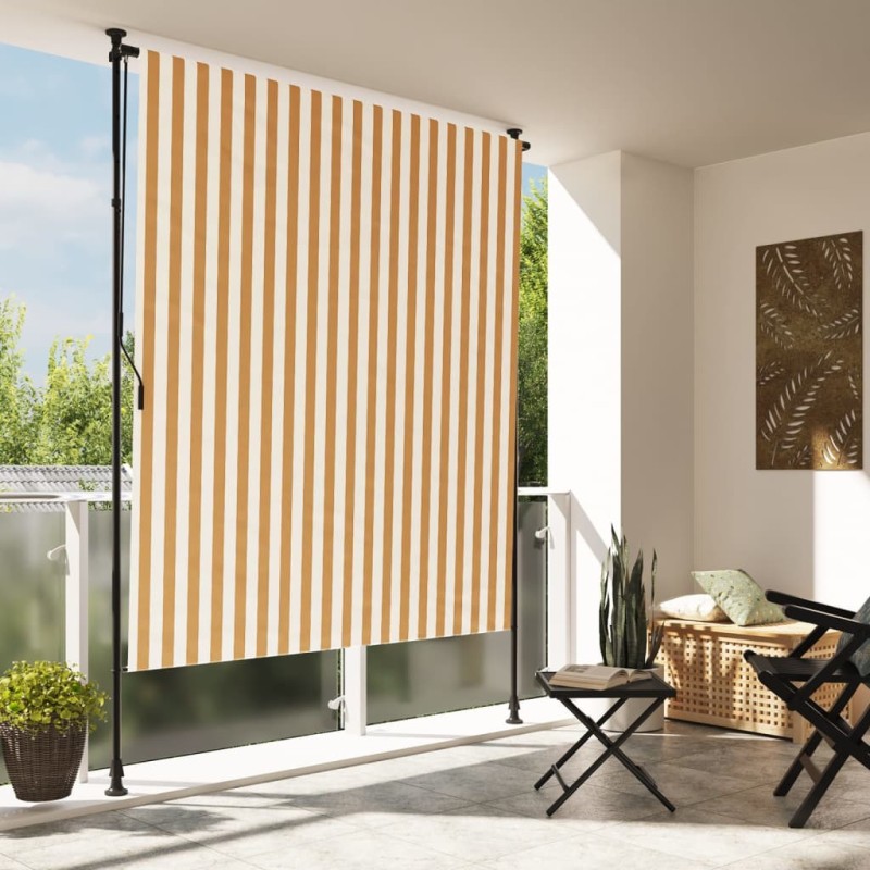 vidaXL Außenrollo Orange und Weiß 150x270 cm Stoff und Stahl vidaXL Außenrollo Orange und Weiß 150x270 cm Stoff und Stahl