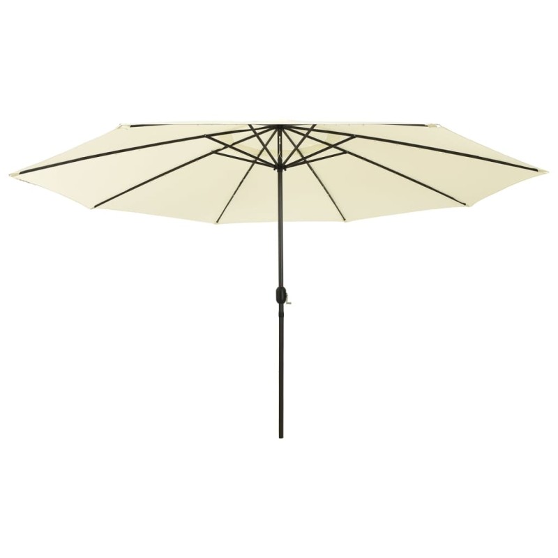 vidaXL Sonnenschirm mit LED-Leuchten und Metallmast 400 cm Sandfarben vidaXL Sonnenschirm mit LED-Leuchten und Metallmast 400 cm Sandfarben