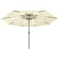 vidaXL Sonnenschirm mit LED-Leuchten und Metallmast 400 cm Sandfarben vidaXL Sonnenschirm mit LED-Leuchten und Metallmast 400 cm Sandfarben