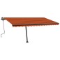 Gelenkarmmarkise Einziehbar mit LED 450x300 cm Orange und Braun Gelenkarmmarkise Einziehbar mit LED 450x300 cm Orange und Braun