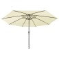 vidaXL Sonnenschirm mit LED-Leuchten und Metallmast 400 cm Sandfarben vidaXL Sonnenschirm mit LED-Leuchten und Metallmast 400 cm Sandfarben