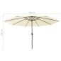 vidaXL Sonnenschirm mit LED-Leuchten und Metallmast 400 cm Sandfarben vidaXL Sonnenschirm mit LED-Leuchten und Metallmast 400 cm Sandfarben