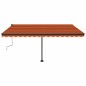 Gelenkarmmarkise Einziehbar mit LED 450x300 cm Orange und Braun Gelenkarmmarkise Einziehbar mit LED 450x300 cm Orange und Braun