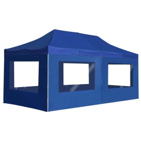 vidaXL Profi-Partyzelt Faltbar mit Wänden Aluminium 6×3m Blau