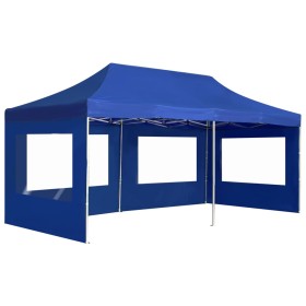 vidaXL Profi-Partyzelt Faltbar mit Wänden Aluminium 6×3m Blau