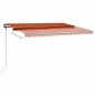 Gelenkarmmarkise Einziehbar mit LED 450x300 cm Orange und Braun Gelenkarmmarkise Einziehbar mit LED 450x300 cm Orange und Braun