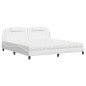 vidaXL Bett mit Matratze Weiß 200x200 cm Kunstleder vidaXL Bett mit Matratze Weiß 200x200 cm Kunstleder
