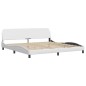 vidaXL Bett mit Matratze Weiß 200x200 cm Kunstleder vidaXL Bett mit Matratze Weiß 200x200 cm Kunstleder