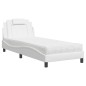vidaXL Bett mit Matratze Weiß 90x190 cm Kunstleder vidaXL Bett mit Matratze Weiß 90x190 cm Kunstleder