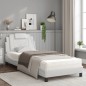 vidaXL Bett mit Matratze Weiß 90x190 cm Kunstleder vidaXL Bett mit Matratze Weiß 90x190 cm Kunstleder