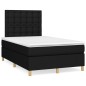 vidaXL Boxspringbett mit Matratze & LED Schwarz 120x190 cm Stoff vidaXL Boxspringbett mit Matratze & LED Schwarz 120x190 cm Stoff