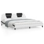 vidaXL Bett mit Matratze Weiß und Schwarz 200x200 cm Kunstleder vidaXL Bett mit Matratze Weiß und Schwarz 200x200 cm Kunstleder