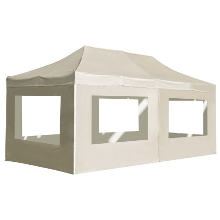 vidaXL Profi-Partyzelt Faltbar mit Wänden Aluminium 6×3m Creme