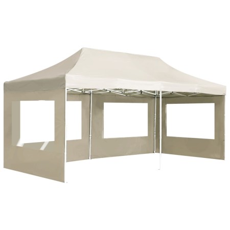 vidaXL Profi-Partyzelt Faltbar mit Wänden Aluminium 6×3m Creme