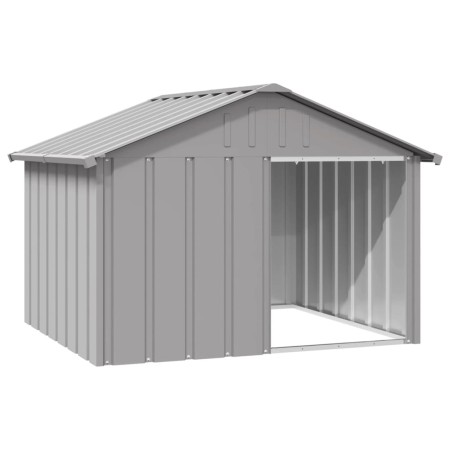 vidaXL Hundehütte Grau 116,5x103x81,5 cm Verzinkter Stahl