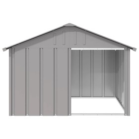 vidaXL Hundehütte Grau 116,5x103x81,5 cm Verzinkter Stahl