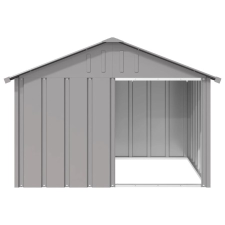 vidaXL Hundehütte Grau 116,5x103x81,5 cm Verzinkter Stahl