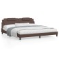 vidaXL Bett mit Matratze Braun 200x200 cm Kunstleder